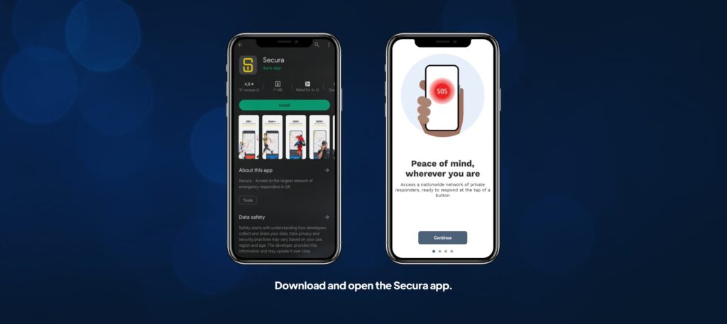 Step 1: Download and open the Secura app